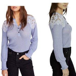 Free People Easy Breezy Henley Long Sleeve Shirt